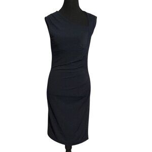 H&M Navy Blue Asymmetrical Neckline Dress | Size 2